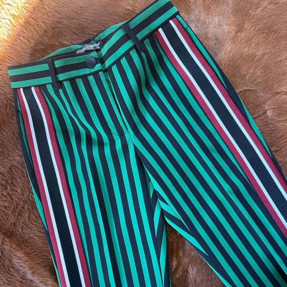 DOLCE & GABBANA AUTHENTIC D&G STRIPED TROUSERS SIZE 27 - Picture 2 of 8